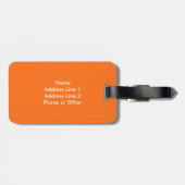 Orange und weißer Polka-Punkt mit Monogramm Gepäckanhänger (Rückseite horizontal)