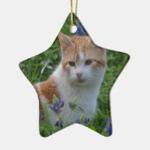 Orange und weißer Tabby Keramikornament (Links)