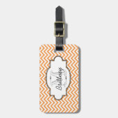 Orange und weißer Zickzack Streifen-Gepäck-Umbau Gepäckanhänger (Vorderseite vertikal)