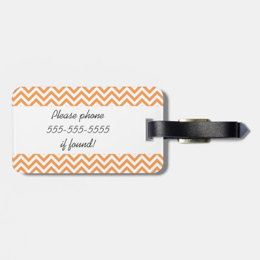 Orange und weißer Zickzack Streifen-Gepäck-Umbau Gepäckanhänger (Rückseite horizontal)