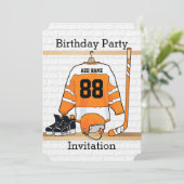 Orange und weißes einladung (Stehend Vorderseite)