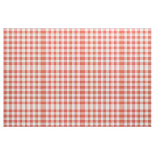 Orange und weißes Gingham-Block-Muster-Gewebe Stoff