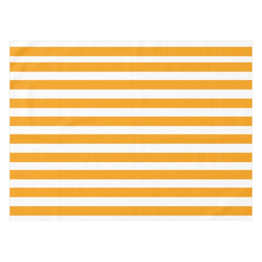 Orange und weißes Streifen-Muster Tischdecke (Vorderseite (Horizontal))