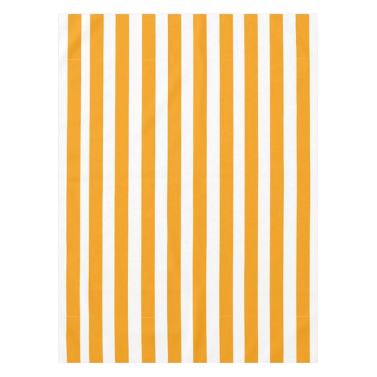 Orange und weißes Streifen-Muster Tischdecke (Vorderseite)