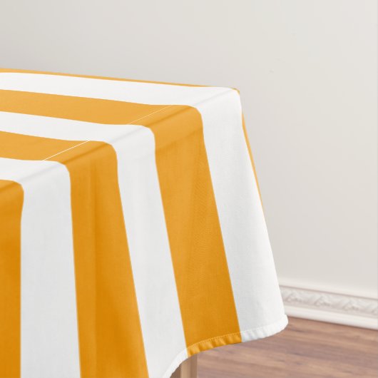 Orange und weißes Streifen-Muster Tischdecke (Beispiel)