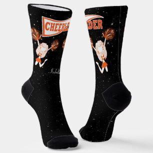 Orange und White Cheerleader Girl Socks Socken