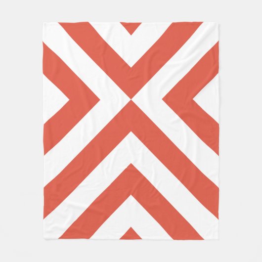 Orange und White Chevrons Fleecedecke (Vorderseite)