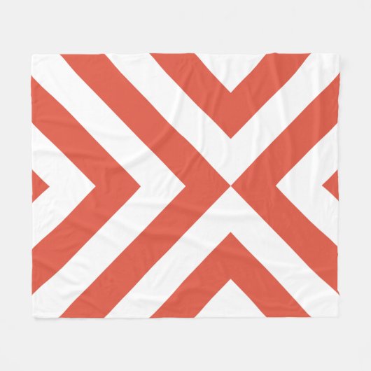 Orange und White Chevrons Fleecedecke (Vorderseite (Horizontal))