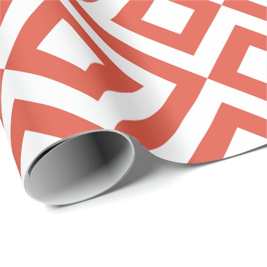 Orange und White Chevrons Geschenkpapier (Rolleneckpunkt)