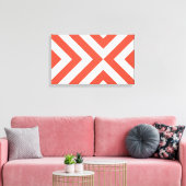 Orange und White Chevrons Leinwanddruck (Insitu (Wohnzimmer))
