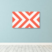Orange und White Chevrons Leinwanddruck (Insitu (Holzboden))