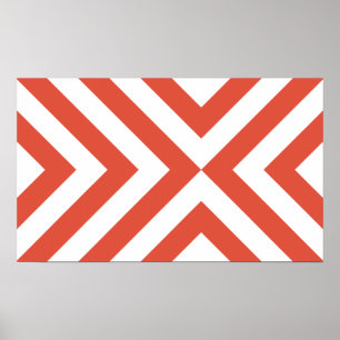 Orange und White Chevrons Poster