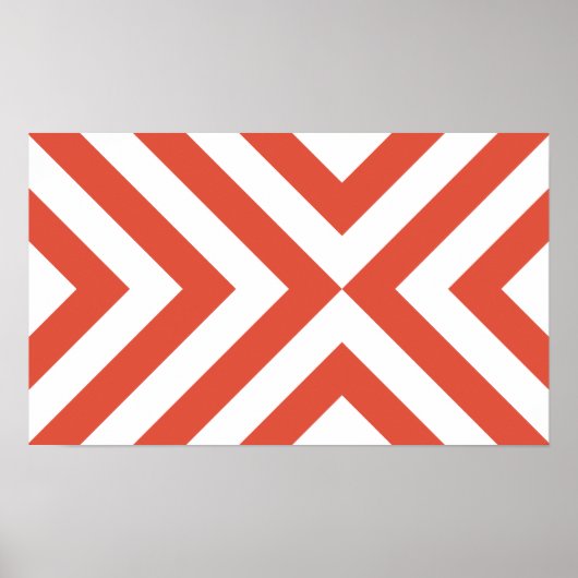 Orange und White Chevrons Poster (Vorne)
