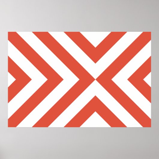 Orange und White Chevrons Poster (Vorne)