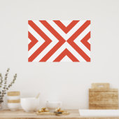 Orange und White Chevrons Poster (Küche)