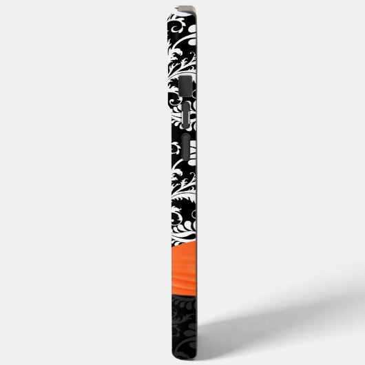 Orange und White Damask Drucke Imitate Kristall Case-Mate iPhone Hülle (Rückseite / Links)