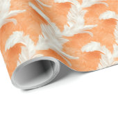 Orange und White Feather Pattern Bridal Geschenkpapier (Rolleneckpunkt)