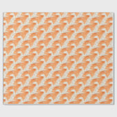 Orange und White Feather Pattern Bridal Geschenkpapier (Flach)