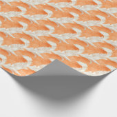 Orange und White Feather Pattern Bridal Geschenkpapier (Ecke)