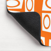 Orange und White Fun Circle Square Muster Mousepad (Ecke)