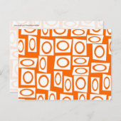 Orange und White Fun Circle Square Muster Postkarte (Vorne/Hinten)