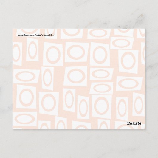 Orange und White Fun Circle Square Muster Postkarte (Rückseite)