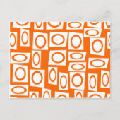 Orange und White Fun Circle Square Muster Postkarte (Vorderseite)