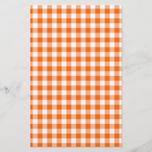 Orange und White Gingham Briefpapier (Vorderseite)