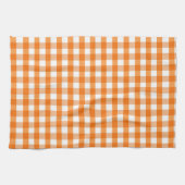 Orange und White Gingham Checkered Halloween Geschirrtuch (Horizontal)