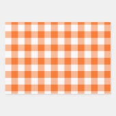 Orange und White Gingham Karo Kariert Geschenkpapier Set (Vorderseite 3)