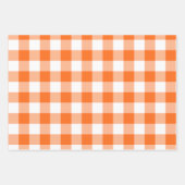 Orange und White Gingham Karo Kariert Geschenkpapier Set (Vorderseite 2)