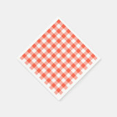 Orange und White Gingham Karo Muster Serviette (Ecke)