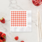 Orange und White Gingham Karo Muster Serviette (Beispiel)