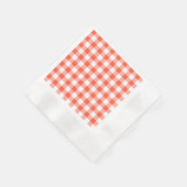 Orange und White Gingham Karo Muster Serviette (Ecke)
