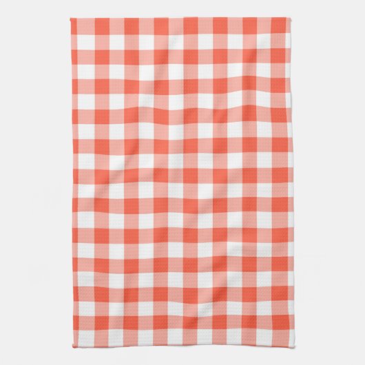 Orange und White Gingham Karo Pattern Küchentuch (Vertikal)