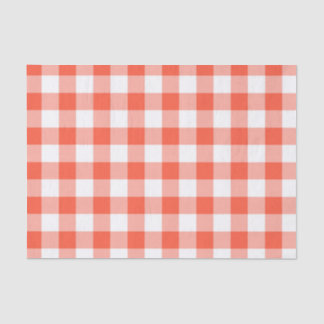 Orange und White Gingham Karo Pattern Seidenpapier