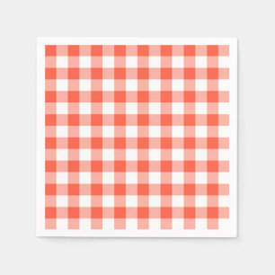 Orange und White Gingham Karo Pattern Serviette