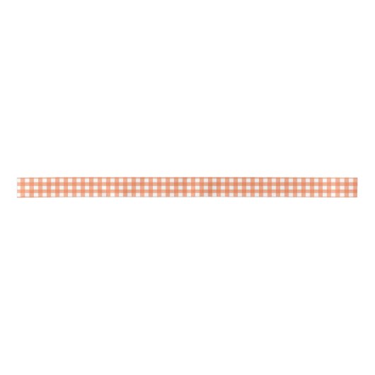 Orange und White Gingham Medium Satinband (Vorderseite)