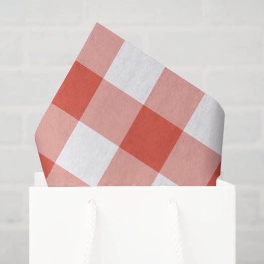 Orange und White Gingham Musterteppichpapier Seidenpapier (Geschenktüte)