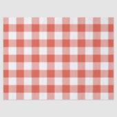 Orange und White Gingham Musterteppichpapier Seidenpapier (Vorderseite)