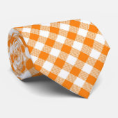 Orange und White Gingham Necktie Krawatte (Gerollt)