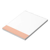 Orange und White Gingham Notizblock (Rotiert)