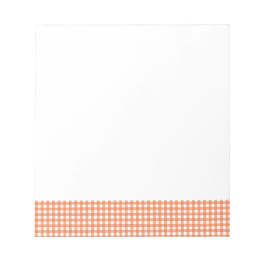 Orange und White Gingham Notizblock (Vorderseite)