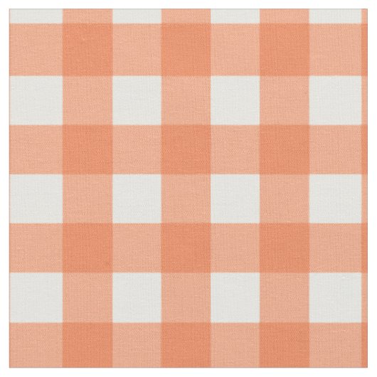 Orange und White Gingham Stoff (Nahaufnahme)