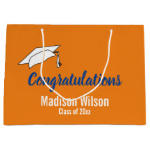 Orange und White Gratulationen Abschluss