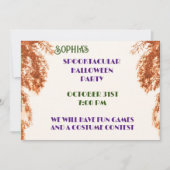 Orange und White Halloween Gothic Tree Einladung (Vorderseite)