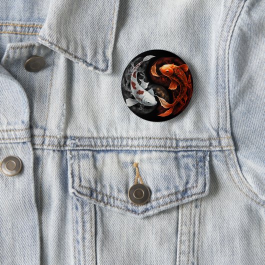 Orange und White Lucky Koi Fisch Japan Kunst Button (Beispiel)