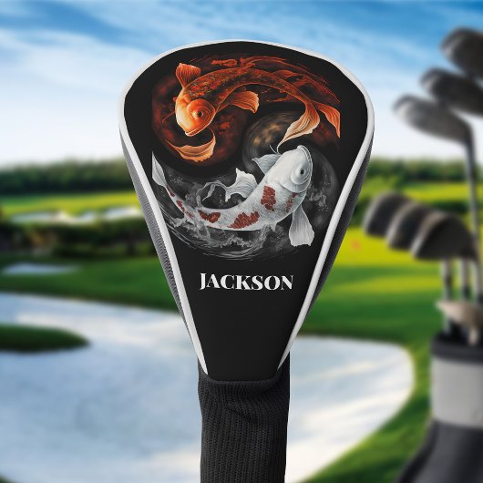 Orange und White Lucky Koi Fisch Japan Kunst Custo Golf Headcover