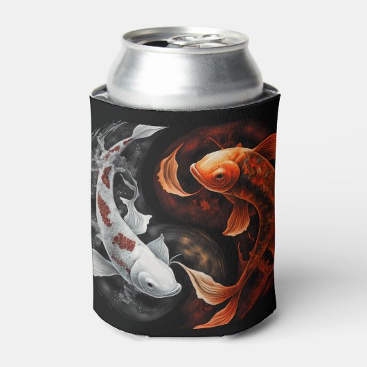 Orange und White Lucky Koi Fisch Japan Kunst Dosenkühler (Kanne Vorderseite)