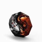 Orange und White Lucky Koi Fisch Japan Kunst Fotoblock (Rechts)